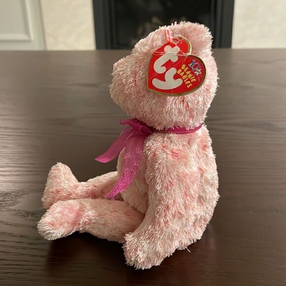 Vintage Ty Beanie Baby Smitten the Pink Bear Good Condition 9” with all tags - Picture 2 of 7